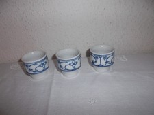3 Eierbecher  Indisch blau