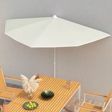 vidaXL Halb-Sonnenschirm mit Mast 180x90 cm Sandfarbe