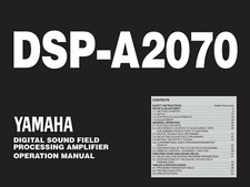 Bedienungsanleitung-Operating Instructions für Yamaha DSP-A2070 
