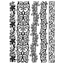 5 Stanzschablonen, Bordüren XL, verschiedene weihnachtliche Designs