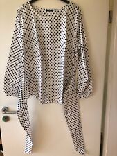 Bluse, Tom Tailor, weiß, schwarze Punkte, Binden, Schleife, Gr. 42, wie neu