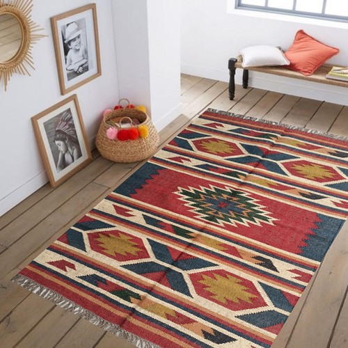 Teppich handarbeit wolle jute - teppich,