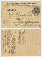 112283 - Postkarte Fahnenfabrik Ottilie Otto - Leipzig-Gohlis 18.12.1903