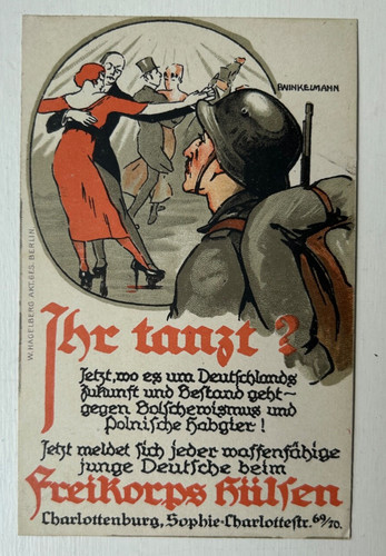Ansichtskarte freikorps hulsen - ansichtskarte,