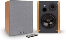 Auna Linie 500 A Stereo-Aktiv-Regallautsprecher in Holzoptik und Bluetooth