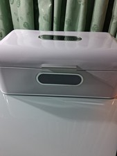 Echtwerk stilvoller Brotkasten Retro-Brotbox aus Metall mit Sichtfenster