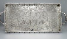 Tablett / Galerietablett - versilbert - Viners of Sheffield um 1950 - #1004