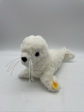 Steiff Robbe Baby-Seehund 063053 mit Knopf und Fahne liegend 25cm selten