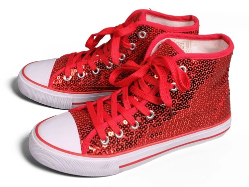 Damen pailletten schuhe rot - damen,