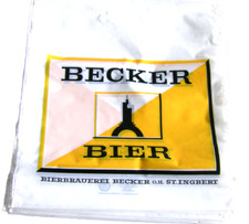 BECKER BRAUEREI-ST.INGBERT-3 STÜCK ALTE PLASTIK-TRAGETÜTEN- ca : 36 x 32 cm-TOP-