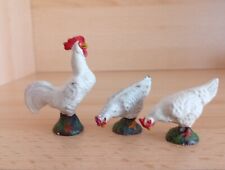 3 Masse Hühner Huhn Henne Bauernhof DDR Spielzeug Elastolin Lineol Ostalgie  alt