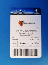 1 x Sammler Ticket 31.10.17 Champions League / FC Basel-ZSKA Moskau