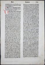BIBLIA GERMANICA KOBERGER 9. DEUTSCHE BIBEL BUCH LEVITEN INKUNABEL BLATT 1483
