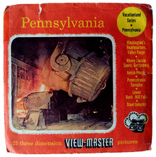 3x VIEW-MASTER 3D REEL  ⭐ PENNSYLVANIA ⭐ ©1955, Amish, Hill Falls, USA, Stereo
