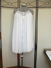 Damen Nachthemd+Negligee,weiss,kurz,Spaghettiträger,Nylon,38,40,42,M,Miss Elaine