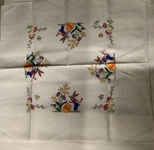 Tischdecke Tischwäsche 80x80 cm  Vintage 70/80er Jahre Ostern Hase gemalt