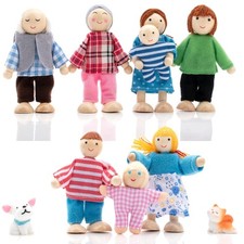 Holz Puppenhaus Familie Set
