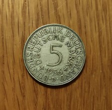 5 DM Deutsche Mark Münze 1956 D