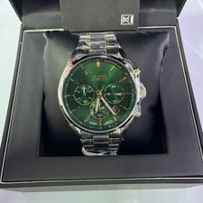 Herrenuhren Grünes Zifferblatt Edelstahl Armband Analog 	Quarz Uhr 44 mm -Boss*