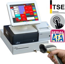 FSC KASSE KASSENSYSTEM TSE MIT TOUCHSCREEN BELEGDRUCKER BARCODE SCANNER KA38-250