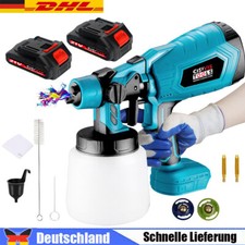 Farbsprühsystem Elektrische Farbspritzpistole Lackierpistole Mit 2 Akku DHL