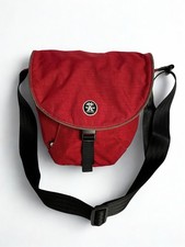 Crumpler Herren-Kuriertasche sandfarben b**ch rot gepolstert UK-Verkäufer Retro Y2K selten
