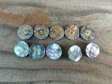 10 dunkle Perlmutt Knöpfe 2cm Perlmuttknöpfe Muschel 
