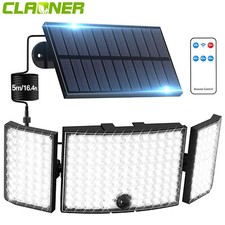 234 LED Solarleuchte mit Bewegungsmelder Außen Solarlampe Fluter Sensor Strahler