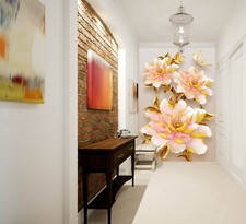 3D Rosa Blume Q9400 Tapete