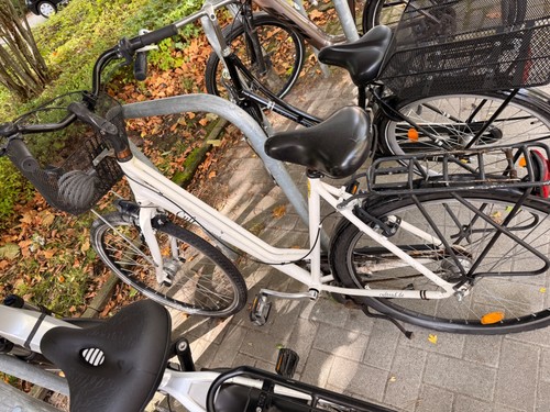 Weißes damen city fahrrad - damen, city-fahrrad