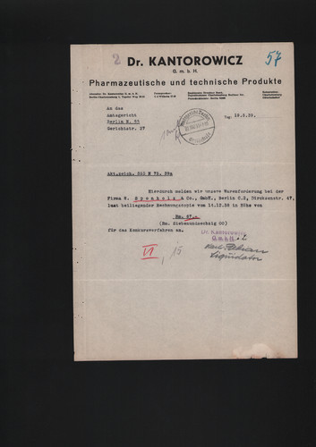 Berlin brief 1939 - brief, 1939,