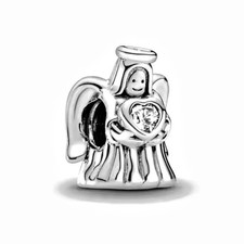 925 Silber Charm Perle für Pandora Armband DIY Echtschmuck "Glücksengel" 