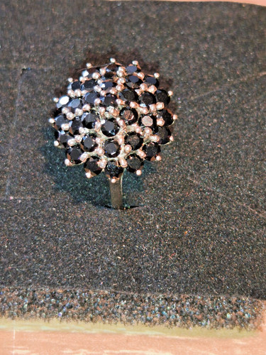 Schwarzer spinell silberring - schwarzer,