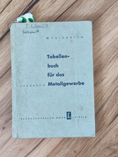 Für Liebhaber: Altes Buch "Tabellenbuch für das Metallgewerbe", 1952