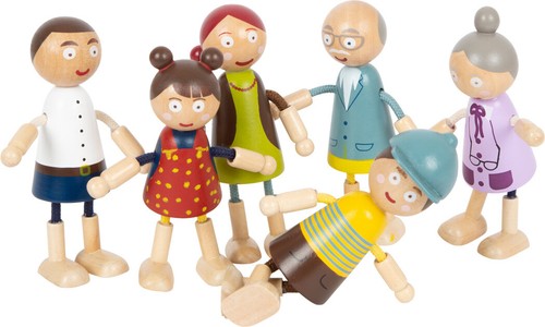 Biegepuppen familie aus - aus, holz