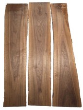 3x Nussbaum Holz Walnuss Nussholz Brett 104x17-26cm x 18mm #V5