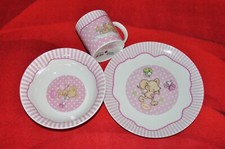 Kindergeschirr Set Lillebi Maus Tasse rosa/weiß Teller Müslischale Porzellan
