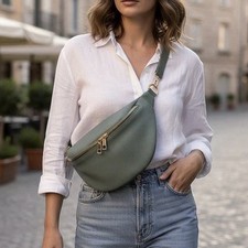Bauchtasche leder mit goldenem - leder,