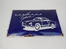 Altes Emailleschild/ Reklame*Karmann Ghia* um 1985