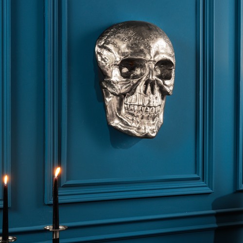 Metall wandskulptur skull xxl - wandskulptur,