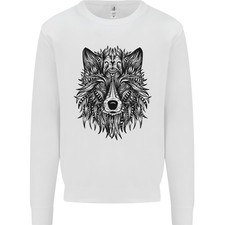 Mandala Tribal Wolf Tätowierung Kinder Sweatshirt Pullover