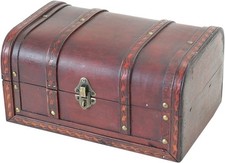 HMF Schatztruhe aus Holz mit Schloss Spanien 30cm Geschenkkoffer Geschenkbox 