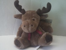Stofftier "Elch" von Hoffmann Spielwaren 15 cm hoch sitzend in hellbraun