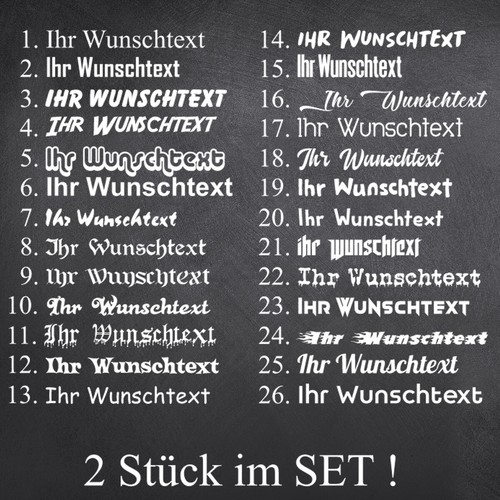 Wunschtext aufkleber - 2x,