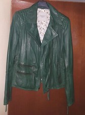 NEU Schöne Echtleder Biker Jacke Weiches Leder Marke Zimmert Olivgrün Gr.36