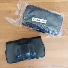 2 Stück Handytasche Gürteltasche, schwarz Kunstleder,  Magnetverschluss