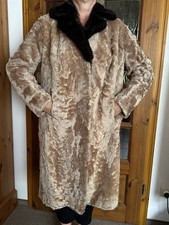 Pelzmantel Dame Größe 48/50 Nerzkragen und Lammfell