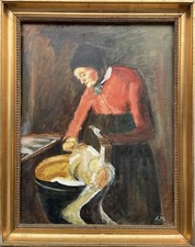 Ölbild Hausschlachtung