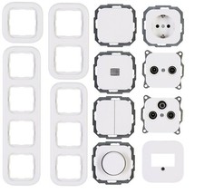 KOPP Donau arktisweiß Schalterprogramm Dimmer Rahmen Steckdose Taster Schalter