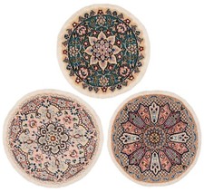 Nain 9la 3PCS Handgeknüpft Perserteppich 50 x 50 cm - Ende Orient Teppich